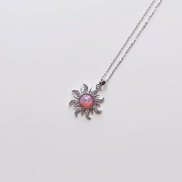 Heliophilia Silver Collar Emma Grey Acero Inoxidable 316L Plata y Rosa 45 cm + 5 cm