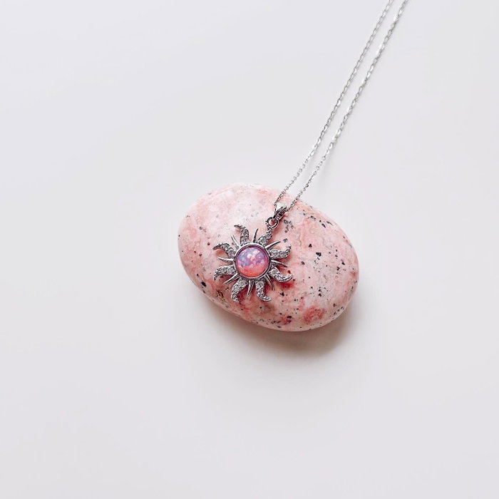 Heliophilia Silver Collar Emma Grey Acero Inoxidable 316L Plata y Rosa 45 cm + 5 cm Heliophilia Silver Collar Emma Grey Acero Inoxidable 316L Plata y Rosa 45 cm + 5 cm