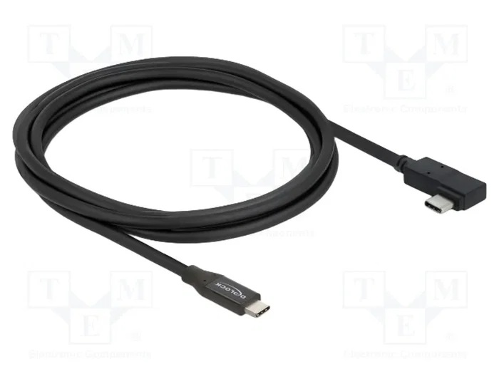 DeLOCK Cable USB4 Coaxial 40 Gbps 2m USB-C a USB-C Negro
