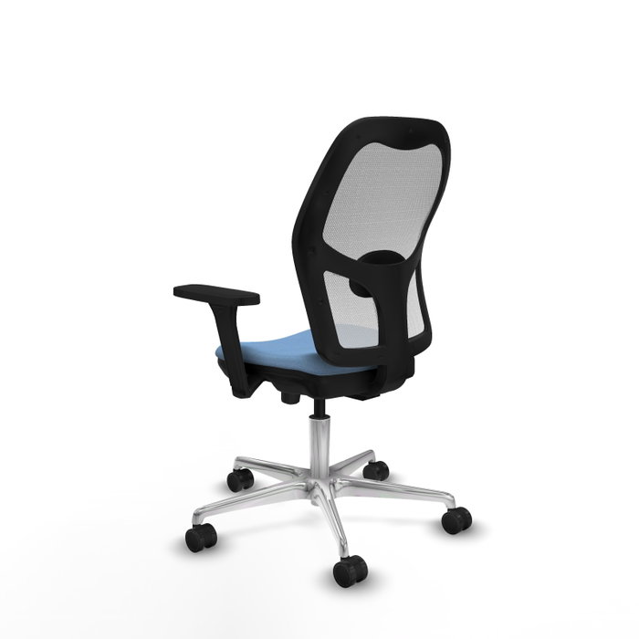 PIQUERAS Y CRESPO Silla de oficina Jorquera con mecanismo Sincro/Traslack Azul cielo y Blanco