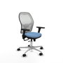 PIQUERAS Y CRESPO Silla de oficina Jorquera con mecanismo Sincro/Traslack Azul cielo y Blanco