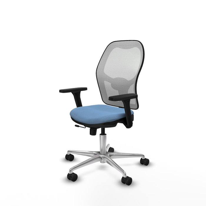 PIQUERAS Y CRESPO Silla de oficina Jorquera con mecanismo Sincro/Traslack Azul cielo y Blanco