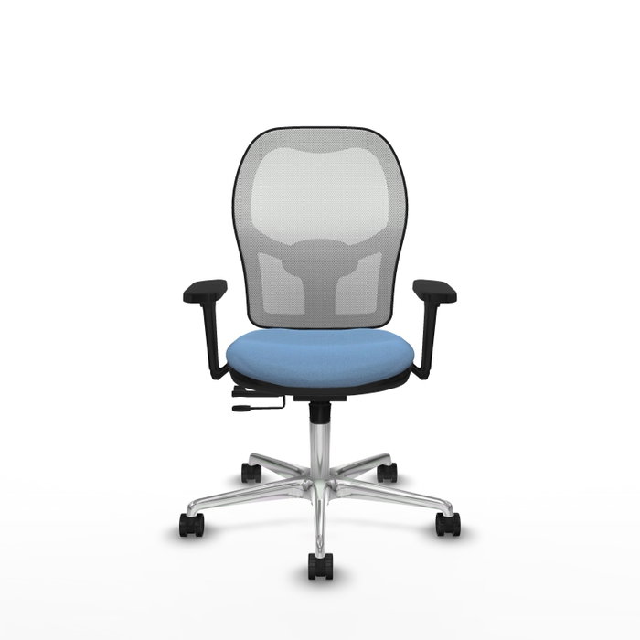PIQUERAS Y CRESPO Silla de oficina Jorquera con mecanismo Sincro/Traslack Azul cielo y Blanco