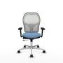 PIQUERAS Y CRESPO Silla de oficina Jorquera con mecanismo Sincro/Traslack Azul cielo y Blanco