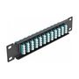 DeLOCK Patchpanel de fibra óptica 12 puertos LC Quad 10 pulg. negro/aguamarina