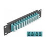 DeLOCK Patchpanel de fibra óptica 12 puertos LC Quad 10 pulg. negro/aguamarina