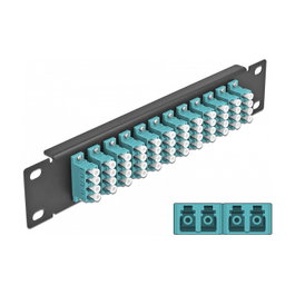 DeLOCK Panel de conexión de fibra óptica 12 puertos LC Quad 10″ 1U