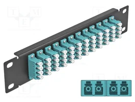 DeLOCK Panel de conexión de fibra óptica 12 puertos LC Quad 10″ 1U