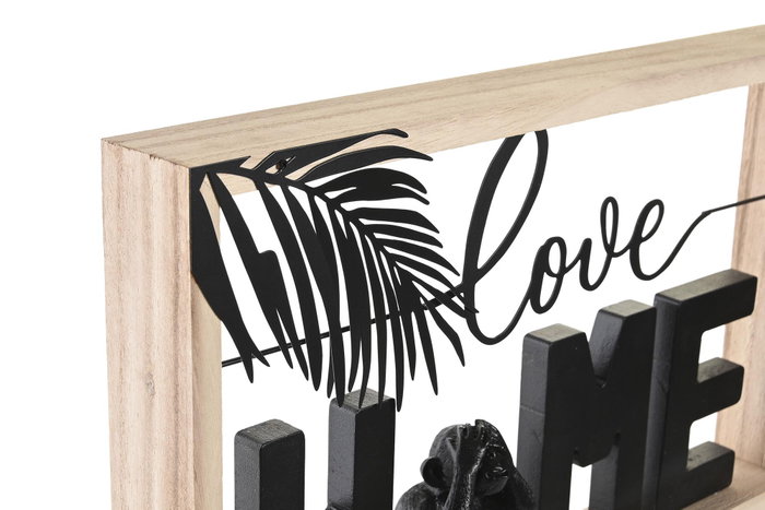 DKD Home Decor Decoración MDF Paulownia 40x5x24 Negro DKD Home Decor Decoración MDF Paulownia 40x5x24 Negro