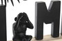 DKD Home Decor Decoración MDF Paulownia 40x5x24 Negro