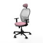 PIQUERAS Y CRESPO Silla de oficina Jorquera Rosa y Blanca