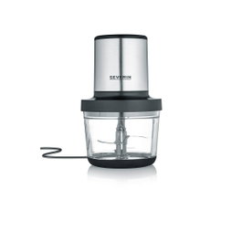 Severin KM3867 Picadora de carne eléctrica 400 W Bol de cristal 1 L 2 velocidades Negro acero inoxidable