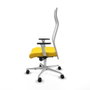 PIQUERAS Y CRESPO Silla Albacete con mecanismo sincro, malla blanca y asiento amarillo