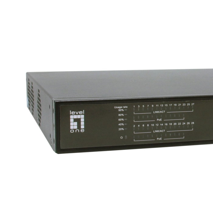 LevelOne GEP-2821 Switch 28 Puertos Gigabit PoE 390W LevelOne GEP-2821 Switch 28 Puertos Gigabit PoE 390W