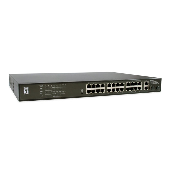LevelOne GEP-2821 Switch 28 Puertos Gigabit PoE 390W LevelOne GEP-2821 Switch 28 Puertos Gigabit PoE 390W
