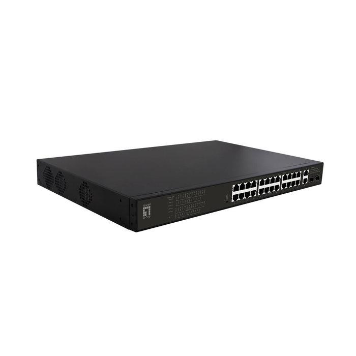 Level One GEP-2821 Switch 24x GE 2xGE 2xGSFP 390W 24xPoE+