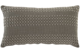 DKD Home Decor Cojín de Algodón Gris 70x40 cm Lavado a la Piedra