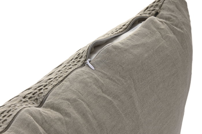 DKD Home Decor Cojín de Algodón Gris 70x40 cm Lavado a la Piedra