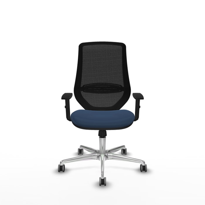 PIQUERAS Y CRESPO Silla de oficina Mardos con mecanismo Sincro, Azul marino y Negro