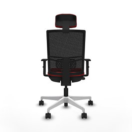PIQUERAS Y CRESPO Silla de oficina Yunquera con mecanismo Sincro/Traslack, Rojo y Negro