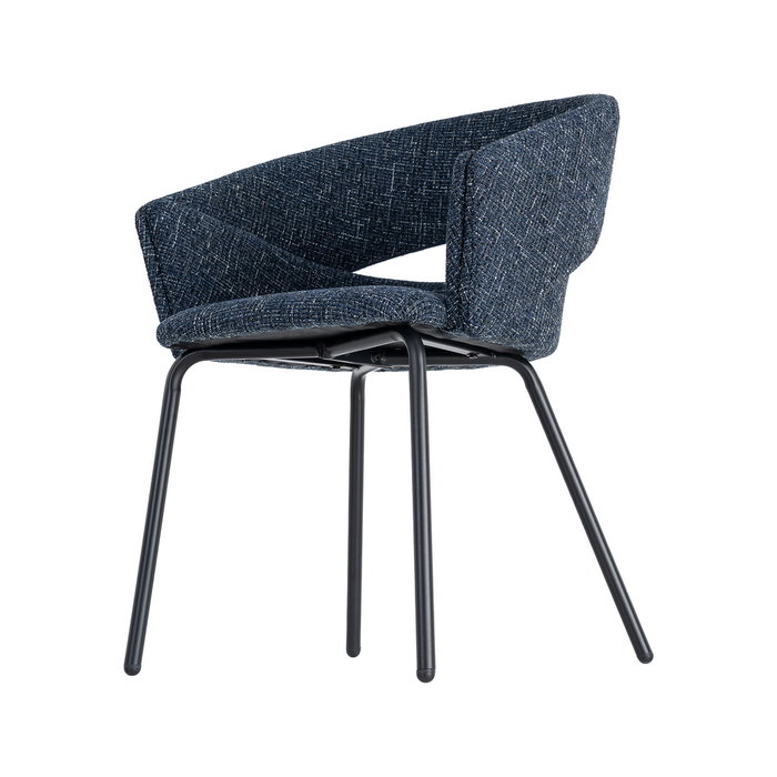 Silla Brazos Azul Tejido-Metal 59 X 61 X 82 cm (Set de 2)