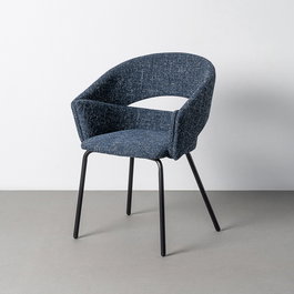 Silla Brazos Azul Tejido-Metal 59 X 61 X 82 cm (Set de 2)