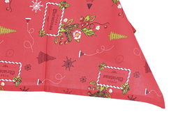 DKD Home Decor Mantel Navidad Tradicional Rojo Blanco Polyester 250 x 150 cm Set de 9