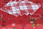 DKD Home Decor Mantel Navidad Tradicional Rojo Blanco Polyester 250 x 150 cm Set de 9