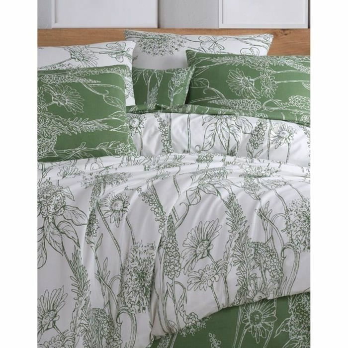 Aucune Juego de cama de 100% algodón reforzado, Blanco, 220x240 cm + 2 fundas de almohada 60x60 cm