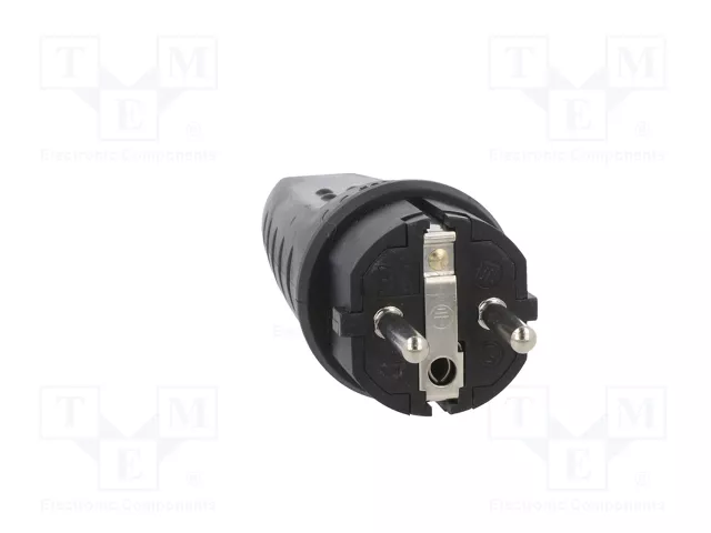 PAWBOL Enchufe Macho Uni-Schuko Negro 16A 250V AC PAWBOL Enchufe Macho Uni-Schuko Negro 16A 250V AC