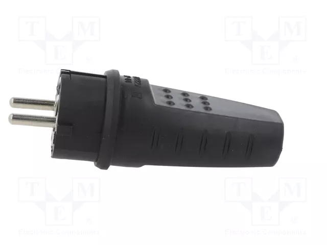 PAWBOL Enchufe Macho Uni-Schuko Negro 16A 250V AC PAWBOL Enchufe Macho Uni-Schuko Negro 16A 250V AC