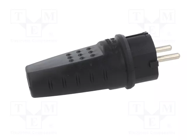 PAWBOL Enchufe Macho Uni-Schuko Negro 16A 250V AC PAWBOL Enchufe Macho Uni-Schuko Negro 16A 250V AC