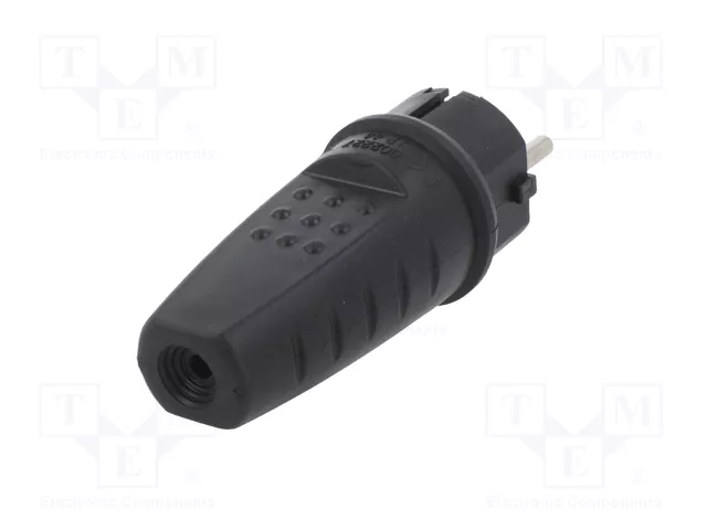 PAWBOL Enchufe Macho Uni-Schuko Negro 16A 250V AC PAWBOL Enchufe Macho Uni-Schuko Negro 16A 250V AC