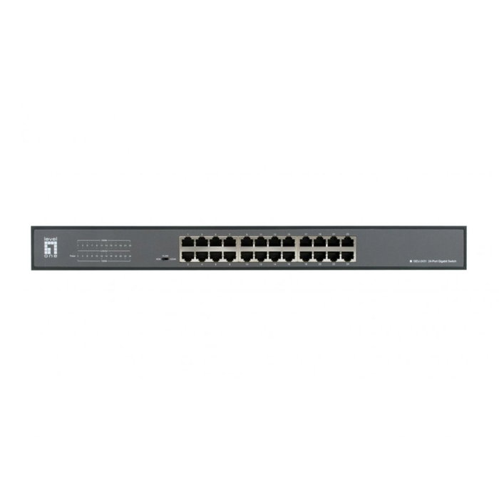 LevelOne GEU-2431 Switch Gigabit Ethernet de 24 puertos con kit de montaje en rack