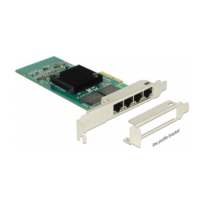 DeLOCK 89946 Tarjeta de Red Gigabit LAN PCI Express x4 con 4 Puertos RJ45, Controlador Intel I350 para Windows y Linux DeLOCK 89946 Tarjeta de Red Gigabit LAN PCI Express x4 con 4 Puertos RJ45, Controlador Intel I350 para Windows y Linux