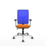 PIQUERAS Y CRESPO Silla de oficina Motilla con mecanismo Sincro/Traslack Naranja y Azul