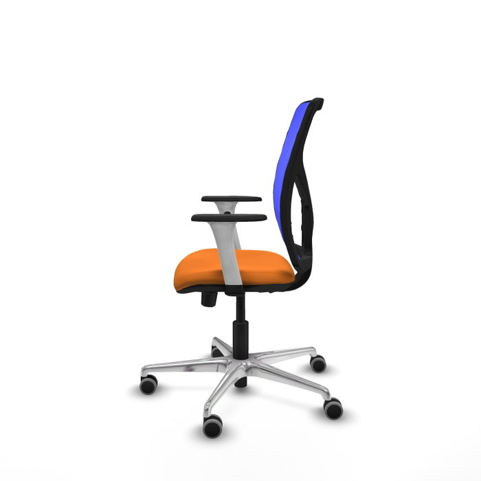 PIQUERAS Y CRESPO Silla de oficina Motilla con mecanismo Sincro/Traslack Naranja y Azul