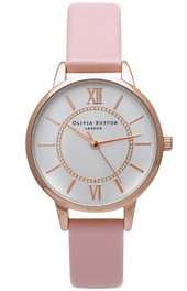 Olivia Burton OB15WD28 Reloj para Mujer con Correa Rosa