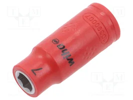 WIHA Vaso ElectricVario 6-angulos HEX 7mm 1/4 pol. aislado