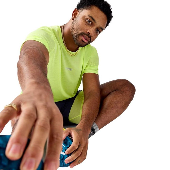 Camiseta de Manga Corta Hombre Brooks High Point Sleeve 2.0 Amarillo