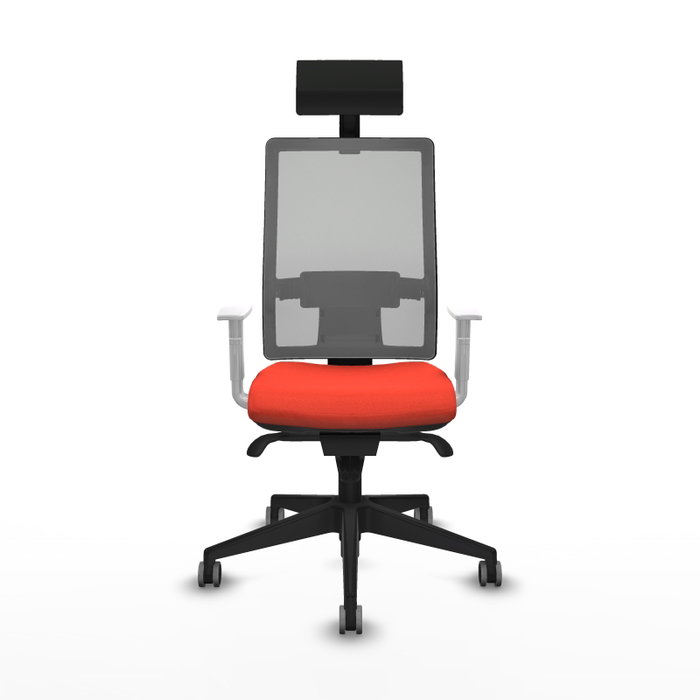 PIQUERAS Y CRESPO Silla de oficina Horna con mecanismo Sincro, Tela Naranja oscuro y Malla Gris PIQUERAS Y CRESPO Silla de oficina Horna con mecanismo Sincro, Tela Naranja oscuro y Malla Gris