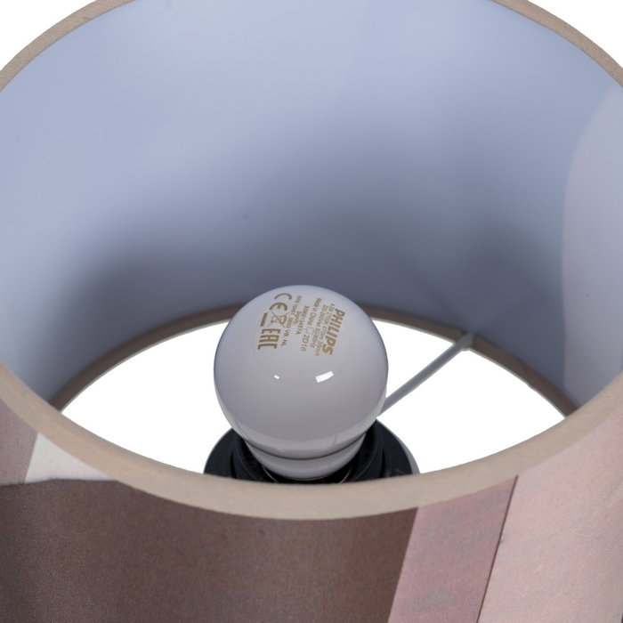 Lámpara Mesa Marrón Tejido-Metal 18 X 18 X 26,50 cm