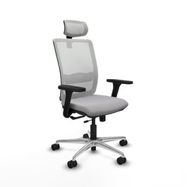 PIQUERAS Y CRESPO Silla de oficina Haches Gris claro y Blanco