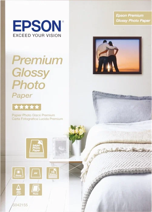 Epson Papel Premium Glossy Photo A4 255 g/m², 15 hojas