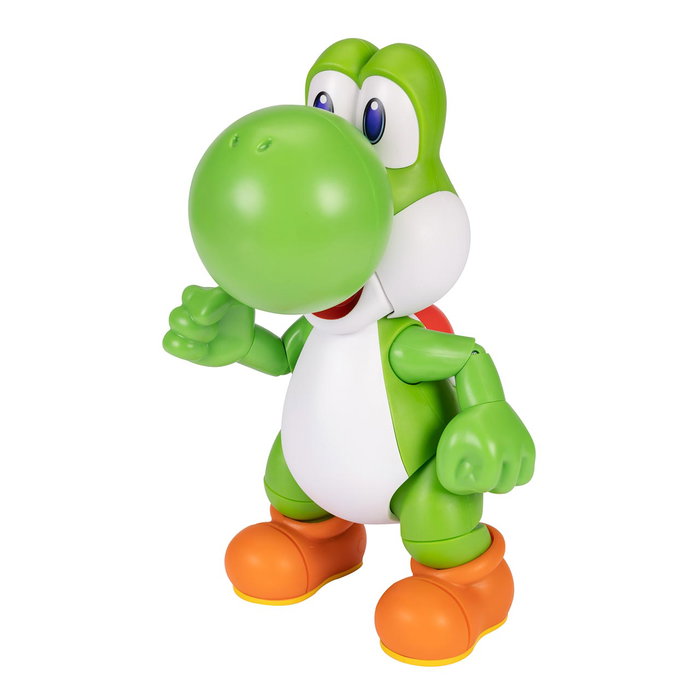 Jakks Pacific Figura Yoshi Let's Go 36 cm con sonidos interactivos y articulaciones, multilingüe