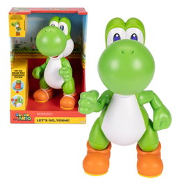 Jakks Pacific Figura Yoshi Let's Go 36 cm con sonidos interactivos y articulaciones, multilingüe