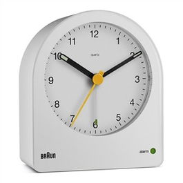 Braun BC-22-W Reloj Despertador Clásico Analógico Blanco con Movimiento Silencioso y Alarma Creciente