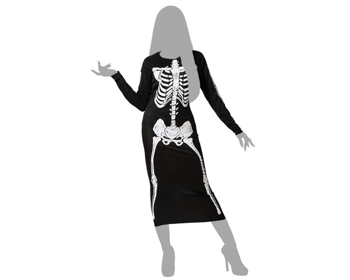 Disfraz Esqueleto Mujer Negro XL - Halloween 2022 - Polyester