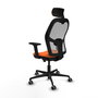 PIQUERAS Y CRESPO Silla de oficina Jorquera con mecanismo Sincro/Traslack, Naranja y Gris