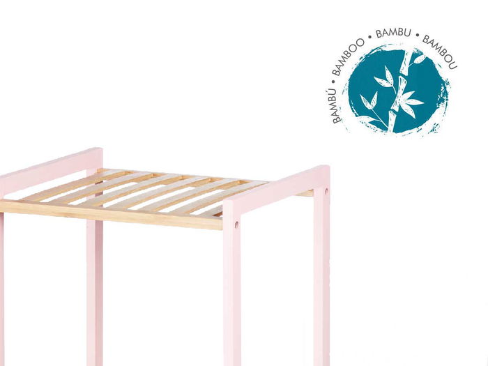 Berilo Estanteria Cuadrada 4 Estantes Bambu Rosa 35.2 x 100.2 x 30.2 cm